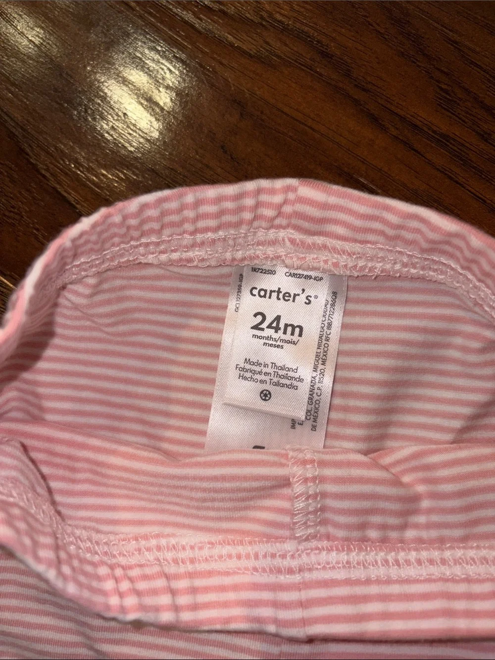 Carter's Pink Sherpa Hooded Vest and Striped Leggings 24 Months